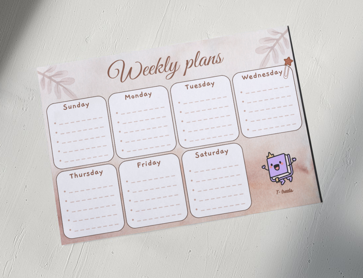 Elegant Weekly Plans Poster