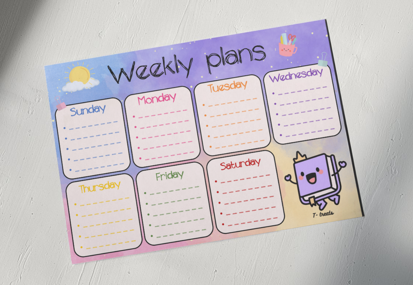 Rainbow Weekly Plans Poster