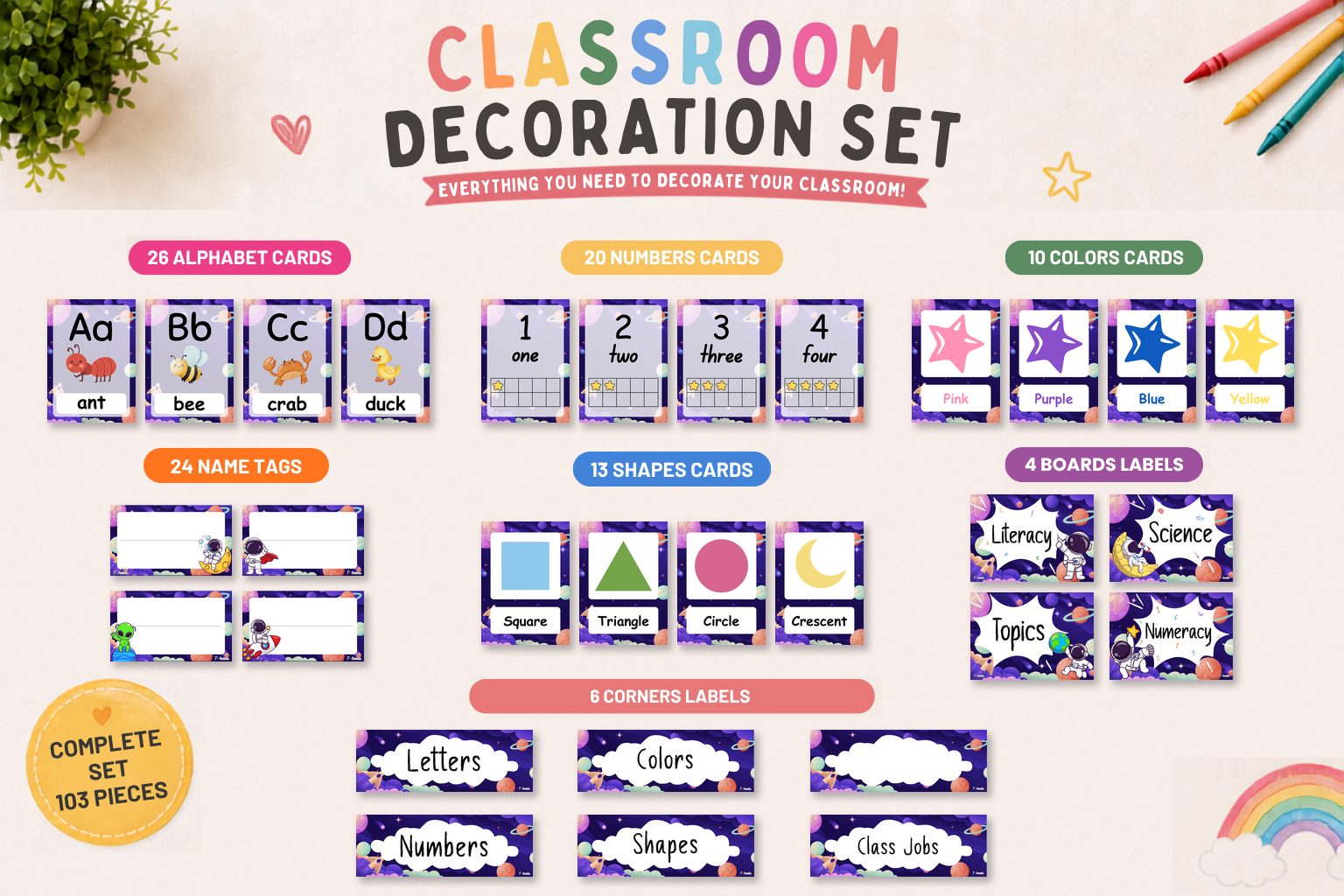 Space Classroom Decoration Set